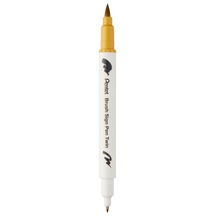 Pentel Brush Sing Pen Twin Çift Taraflı Fırça Uçlu Kalem Altın