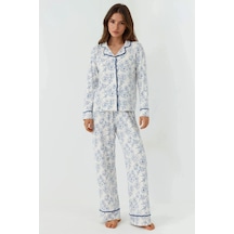 Hiccup Çiçek Desenli Uzun Kollu Ev Giyim Pijama Takımı Çok renkli
