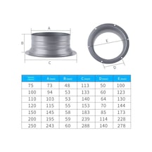 75-300mm Egzoz Kanalı Bağlantı Flanşı Metal Boru Hava Tahliye Bağlantısı Mutfak 250mm