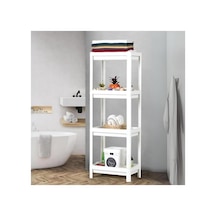 4 Katlı Raf Ünitesi - Çok Amaçlı Düzenleyici Kullanışlı, Kolay Kurulum, Beyaz Renk, Banyo, Mutfak Ve Ofis İçi Diğer