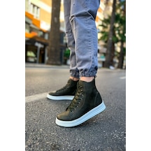Pabucmarketi Bağcıklı Erkek Sneaker Bot Haki Haki