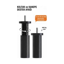 13 Cm-18 Cm Arası Ayarlanabilen Kanepe Ve Koltuk Destek Ayağı Siyah Siyah