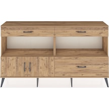 Arges Konsol 2 Raflı 3 Çekmeceli 2 Kapaklı 176x30x99 Çam-çam Atlas Çam/atlas Çam - Atlas Çam