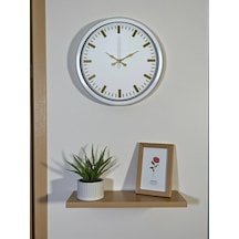 Beyaz Zarafet 40 Cm Metal Duvar Saati Çok Renkli