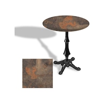 Çipa 1012 Döküm Ayak Yuvarlak Masa Çap 60cm - Werzalit, Wermodin Ve Allzalit Tabla - Metalic Oxid 1 Çok Renkli