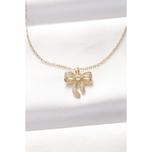 Ezoconcept 316l Çelik Gold Renk Zirkon Taşlı Fiyonk Kolye