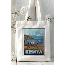 Art Hediye Kenya Baskılı Bez Çanta Omuz Çantası Kişiye Özel Desen Çok Renkli
