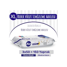Sleepy Xl Lavanta Kokulu Bebek Vücut Temizleme Havlusu 3 x 50 150 Yaprak