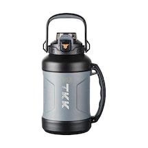 Tkk Mega Boy 1650ml Pipetli/pipetsiz Kullanım Askılı Paslanmaz Çelik Termos Matara Siyah Açık Beyaz