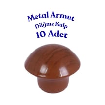 10 Adet Metal Yuvarlak Ahşap Desen Düğme Kulp - Çocuk Odası, Mutfak Dolap İçin Modern Çekmece Kulbu Armut Armut