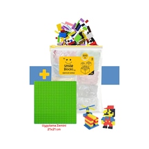 Smile Blocks 500 Parça Fermuar Poşetli Yeşil Zeminli Mikro Blok Eğitici Oyuncak