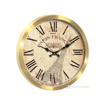Time Gold Salon Ofis Duvar Saati Metal Altın Rengi 35 Cm Altın