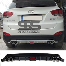 Hyundai İx35 Difüzör Arka Tampon Eki 4 Egzoz Çıkışlı Siyah Tip
