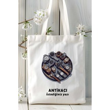 Art Hediye Antikacı Baskılı Bez Omuz Çantası Kişiye Özel Model 4 Çok Renkli