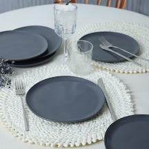 Mat Gri Sardes Pasta Tabağı 22 Cm 6 Adet 959 Çok Renkli