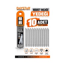 Daystar 18 Mm Maket Bıçağı Yedeği 10 Adet 0,5 Mm Segmentli Kesici Yedek Uç