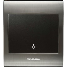 Viko Panasonic Thea Blu Light Anahtar, Çerçeve Inox+beyaz, Kapak Siyah