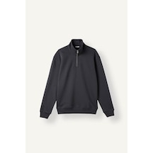 Defacto Yarım Fermuarlı Basic Antrasit Erkek Sweatshirt X7405az/ar9