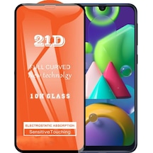Samsung Uyumlu M21 Ekran Koruyucu 21D Tam Kaplayan Kavisli