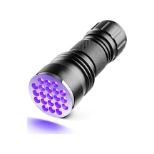 21 Led 395nm Güneş Işığı Eltraviyole Uv El Feneri - Siyah Fener - Evcil Hayvan Otel Ev Temizlik Para Taş Mücevherat Açık Beyaz