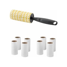 Rulo Giysi Kedi Tüyü Toplayıcı + Yedek Tüy Toplama Başlığı 8'li