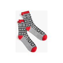 Koton Yılbaşı Desenli Çorap Ponpon Detaylı Siyah 4wak80489aa 4WAK80489AA999