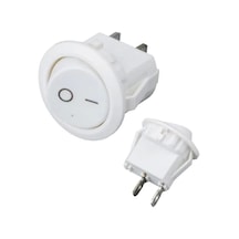 Mini Yuvarlak Işıksız On-off Beyaz Anahtar Ic-134e