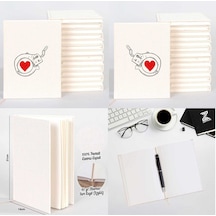 Kelepçe Sevgili Çift Kanvas Defter Krem