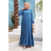 Neways 6593 - Liyosel Elbise Koyu Mavi