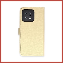 Bezos Mi 13 Trend S Plus Kapaklı Kılıf - Gold Erdotıca