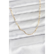 Cm 14k Gold Renk Yassı Zincir Model 60 Cm Kadın Kolye 5886 Çok Renkli