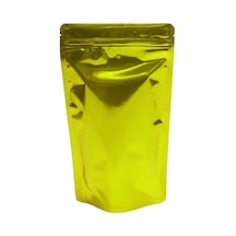 Packtory Sarı Metalize Kilitli Doypack Ambalaj 16X27+4 cm. 500 Gr. -50 Adet