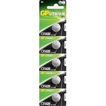 Gp B Atteries Cr1620 1620 Boy Lityum Düğme Pil, 3 Volt, 5'li Kart, Gri