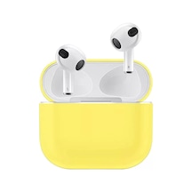 Airpods 3 İle Uyumlu Kulaklık Koruyucu Mdl04 İnce Silikon Slim Kapak Kılıf Sarı