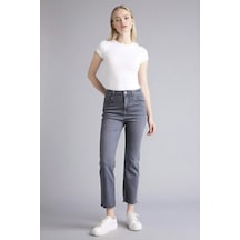 Defacto Crop Flare Fıt Yüksek Bel Jean Pantolon G2217ax26spnm55 Gri-nm55