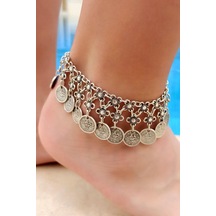 Antik Gümüş Kaplama Çift Sıra Boncuk & Tuğra Şekilli El Yapımı Ka