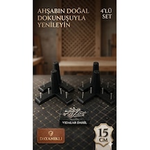15 Cm Mobilya Ayağı Siyah 1. Sınıf Gürgen Ağacı Koltuk Baza Tv Ünitesi Yükseltme Ayakları 4'lü Set