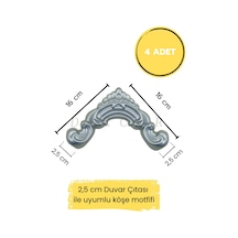 Diecor Dekoratif Polimer 2,5 Cm Duvar Çıtası Uyumlu Köşe Motifi Gümüş 16 X 16 Model:xa85