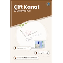 Pvc Duş Perdesi Çift Kanat Su Geçirmez Banyo Tekstili Hijyenik Ma Çok Renkli