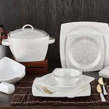 Aryıldız Bone Square Porselen 60 Parça Yemek Takımı 45004