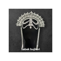 Royal Veil-alınlıklı After Party Gelin Tacı,kına,nişan,söz,after,bride,party Taç Beyaz - 735420606 Beyaz