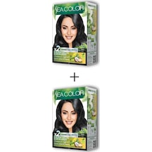 2X2 Tüp Krem Saç Boyası Seti Siyah No:1.0