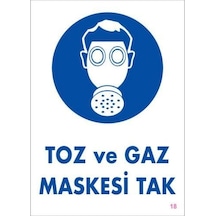 Toz Ve Gaz Maskesi Uyarı Levhası 25x35 Kod:18 - Elwm-292258