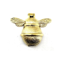 Antika Tarz Dekoratif Pirinç Arı Kapı Tokmağı, Taktak - Küçük,123x150mm, Sarı Diğer