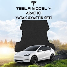 Tesla Model Y Araç İçi Şişme Yatak Ve Yastık Seti Pompa Gri Taşınabilir Arka Koltuk Uyku Ve Dinlenme Seyahat Ve Çok Renkli