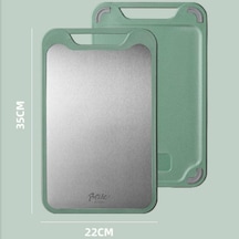 Yeşil Çift Taraflı Kesme Tahtası 304 Paslanmaz Çelik Kesme Tahtaları Paspaslar Sebze Kesme Tahtası Mutfak S