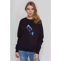 Dota 2 Drow Ranger 2 Anime Baskılı Siyah Kadın Sweashirt