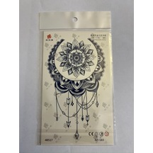 Mandala 18x11 Cm Aylık Yarı Kalıcı Kalıcı Geçici Dövme Yapıştırma Dövme