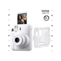 Fujifilm Instax Mini 12 Fotoğraf Makinesi + Şeffaf Kılıf Seti Beyaz