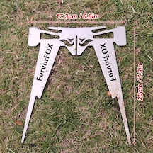 Diğer Katlanır Kamp Ocağı Desteği - Paslanmaz Çelik Standı 17.3x20cm, Portatif Izgara Ve Tencere Aksesuarı